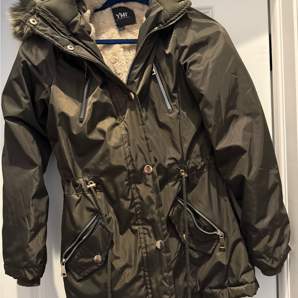 YMI Olive Green Hooded Ski Jacket